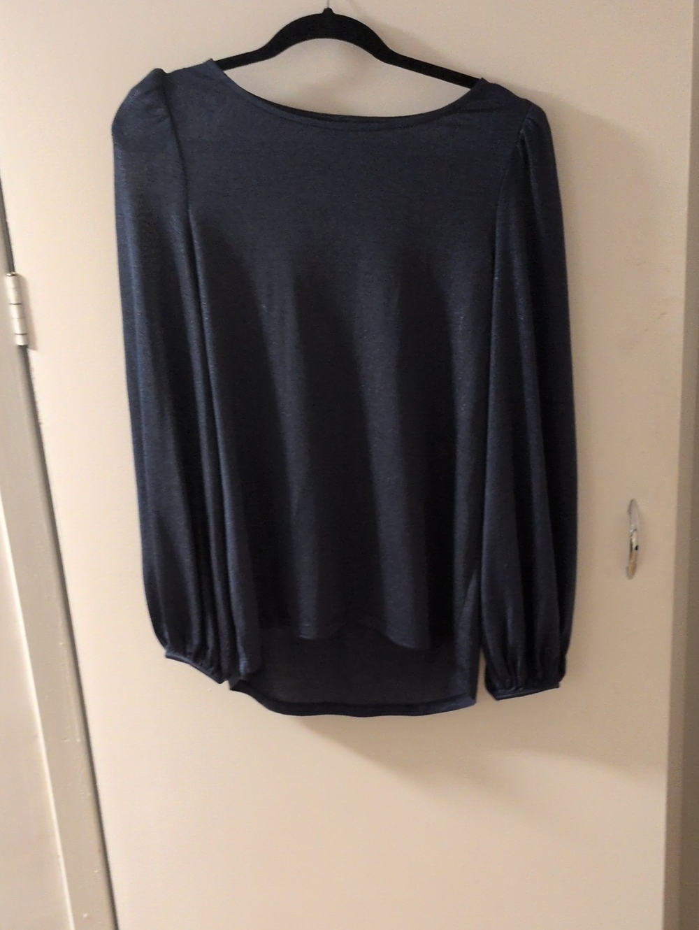 Navy Blue Long Sleeve Boatneck Top
